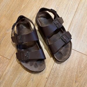 Brown leather Milano Birkenstock Sandals Size 41 Heelstrap